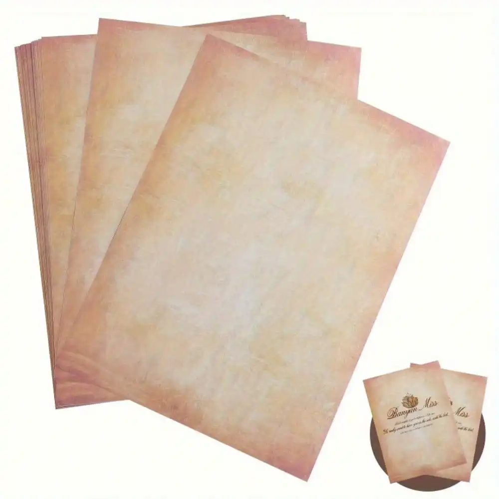 20 Sheets Vintage Parchment Paper - Antique Style Stationery For Inkjet & Laser Printers, Handwriting