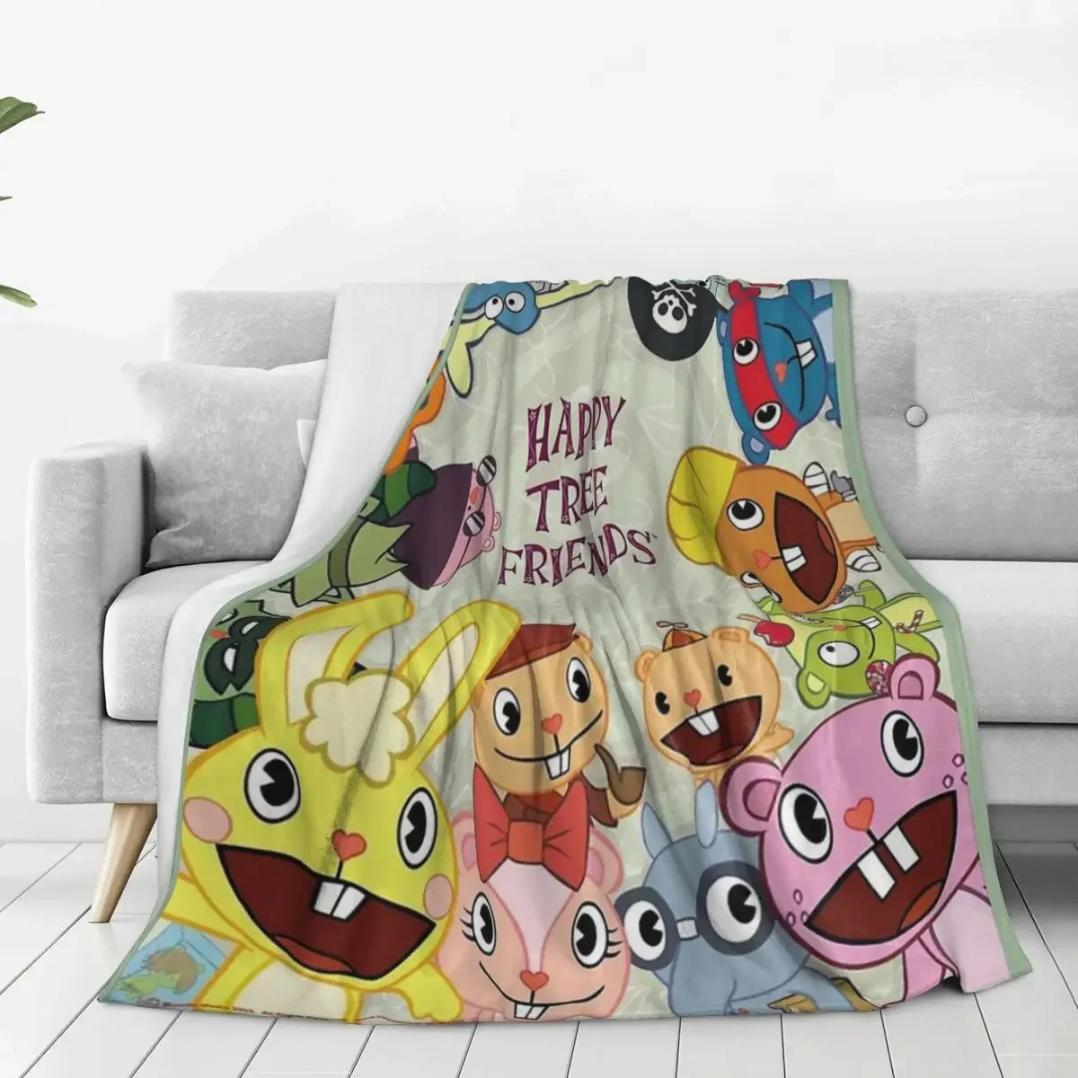 

Happy Tree Friends Blanket Flannel Warm Sofa Throw Blankets For Couch Bedding Travel Throws Bedspread Quilt