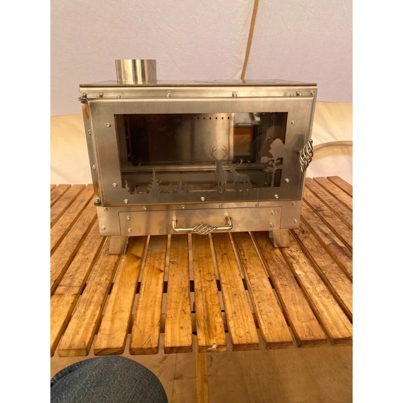 

Outdoor heating stove, stainless steel tabletop fireplace