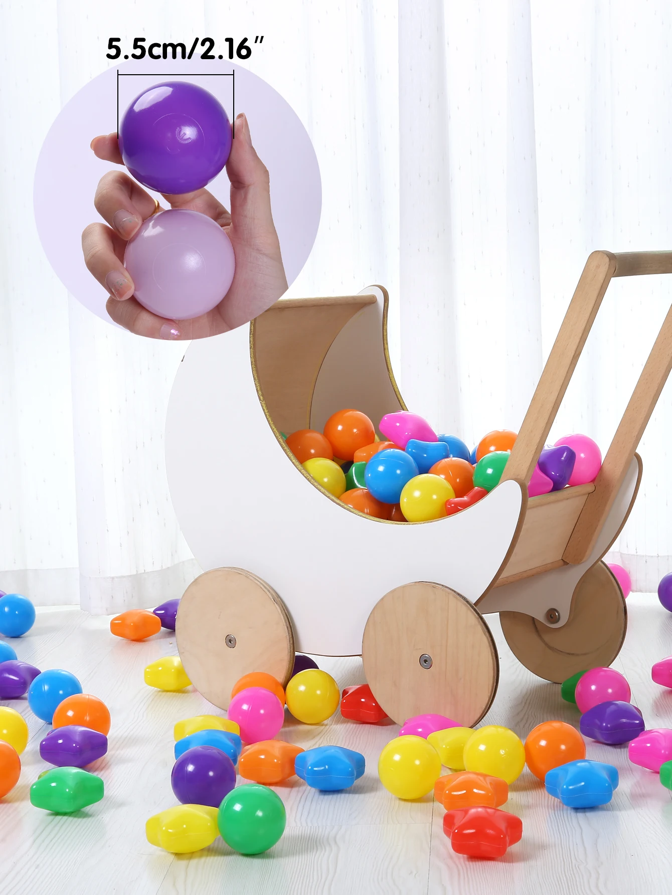 عبوة كرة مقاومة للسحق مكونة من 150 كرة بلاستيكية مقاس 2.16 بوصة على شكل نجمة وشكل دائري للأطفال خيمة لعب داخلية وخارجية #5