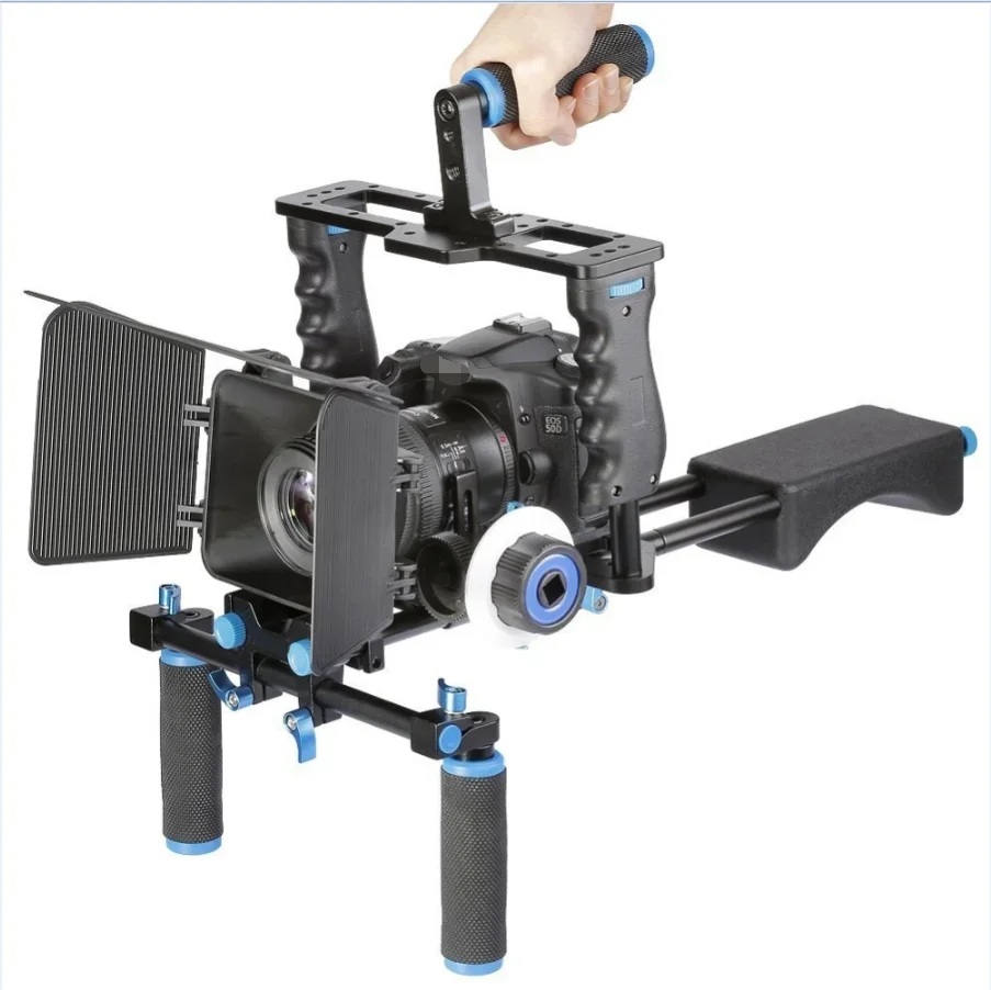 

DSLR Rig Video Stabilizer Kit Film Equipment Matte Box+Dslr Cage+Shoulder Mount Rig+Follow Focus For DSLR Camera Camcorder