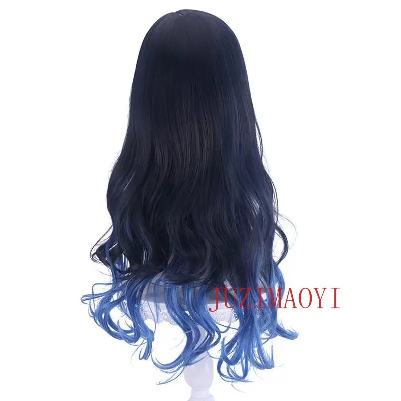 Anime Project SEKAI COLORFUL STAGE! Shiraishi An Cosplay Wig Long 70cm Blue Gradient Curly Wigs Heat Resistant Synthetic Hair
