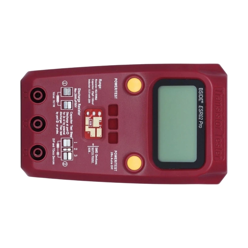 Tester portatile per condensatori transistor LCD Screen e durata della batteria lunga