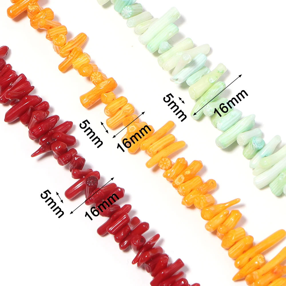 1 Strang bunte, unregelmäßige Naturstein-Korallenperlen, lose Abstandsperlen für die Schmuckherstellung, DIY-Armband, Halskette, Zubehör – Detail 1