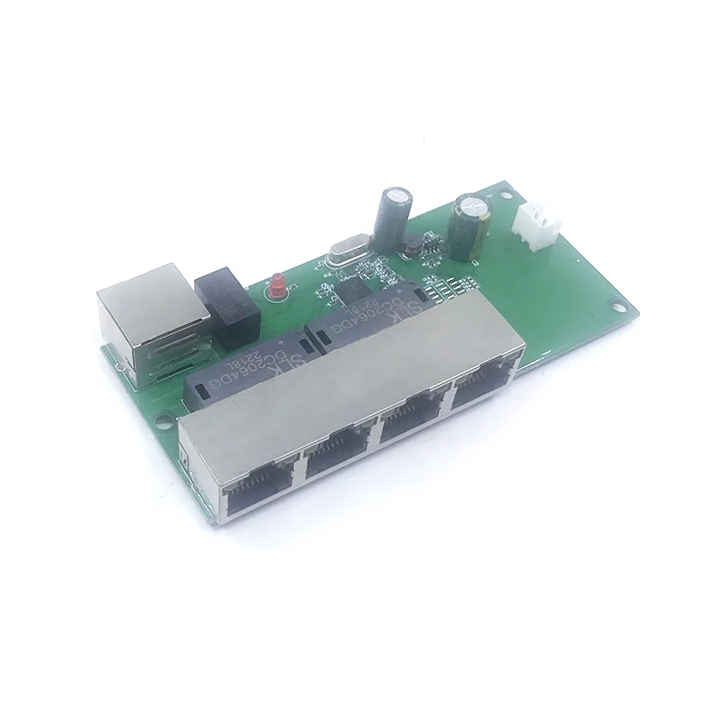 Interruptor rápido mini de 5 puertos ethernet, conmutador de red de 10/100mbps, HUB, placa de módulo pcb para Módulo de integración de sistema