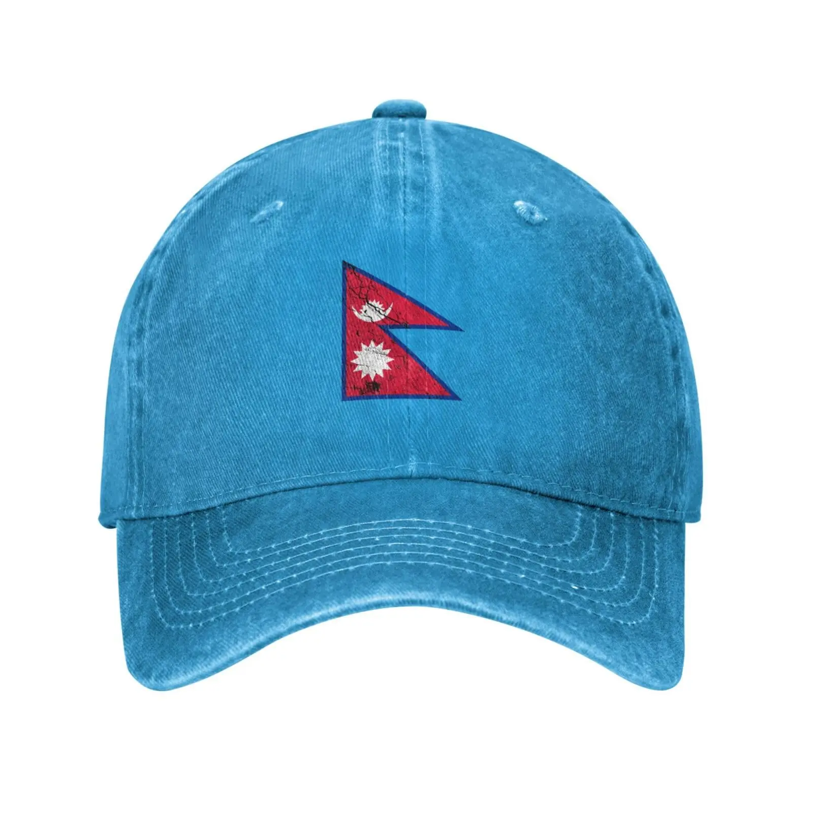 Flag of Nepal Texture Effect Baseball Cap for Men Women Vintage Trucker Hat Golf Hats Dad Hat Blue