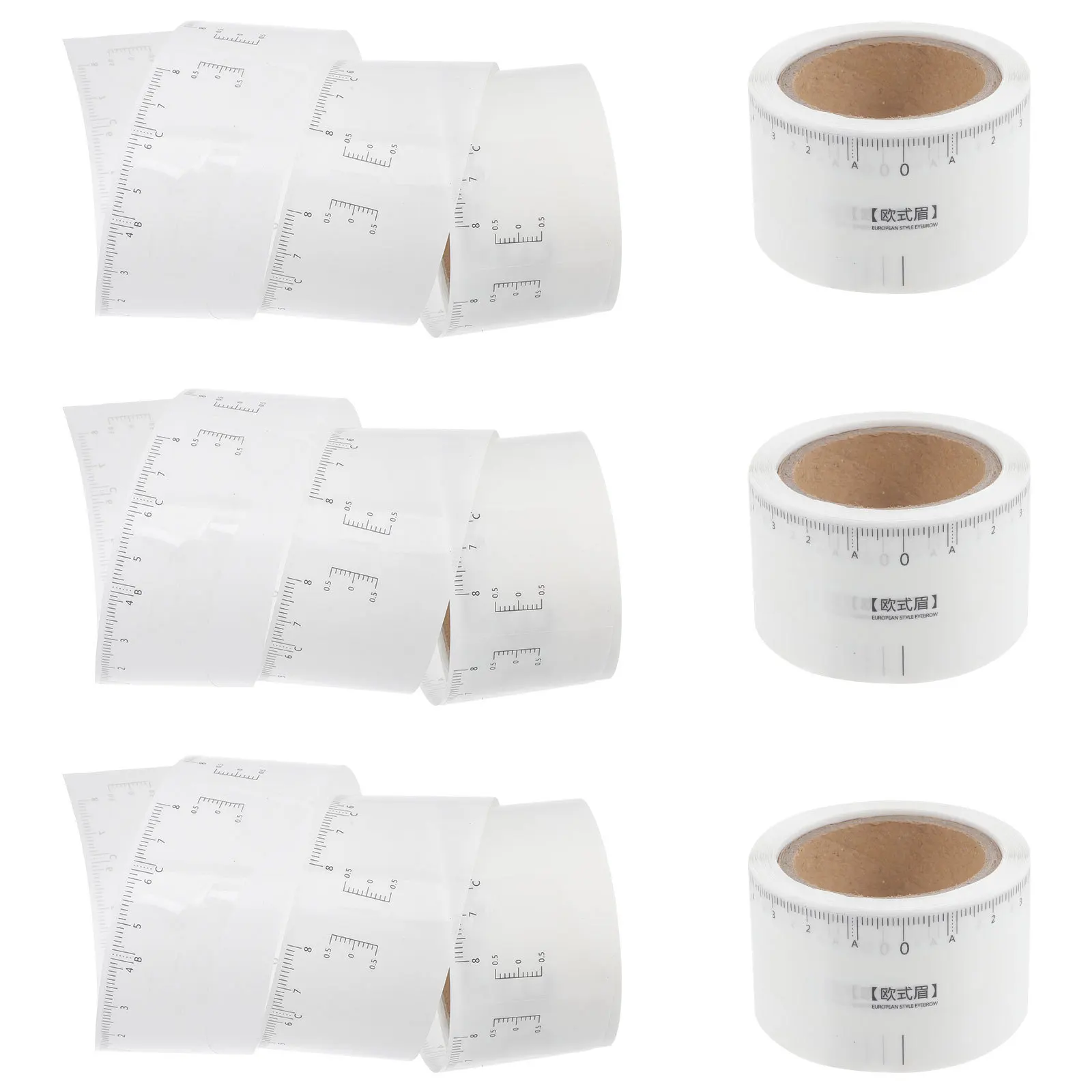 눈썹 측정 스티커 50개, 눈썹 모양 디자인용 측정 도구, 눈썹 위치 지정 가이드
