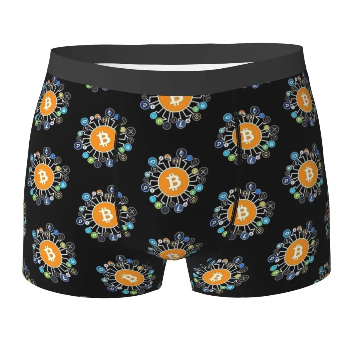 

Биткойн Криптовалюта Нижнее белье Биткойн BTC Мужские трусы-боксеры Симпатичные шорты-боксеры Горячие сублимационные трусы большого размера