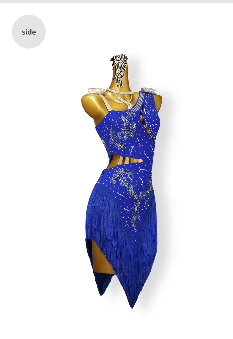 2026 Lateinamerikanische Tanzkleidung Damen Ballsaal-Partykleid Mädchen Midi-Rock Trainingskleidung Fransen-Wettkampf-Outfit Sexy Samba-Kostüm – Detail 8