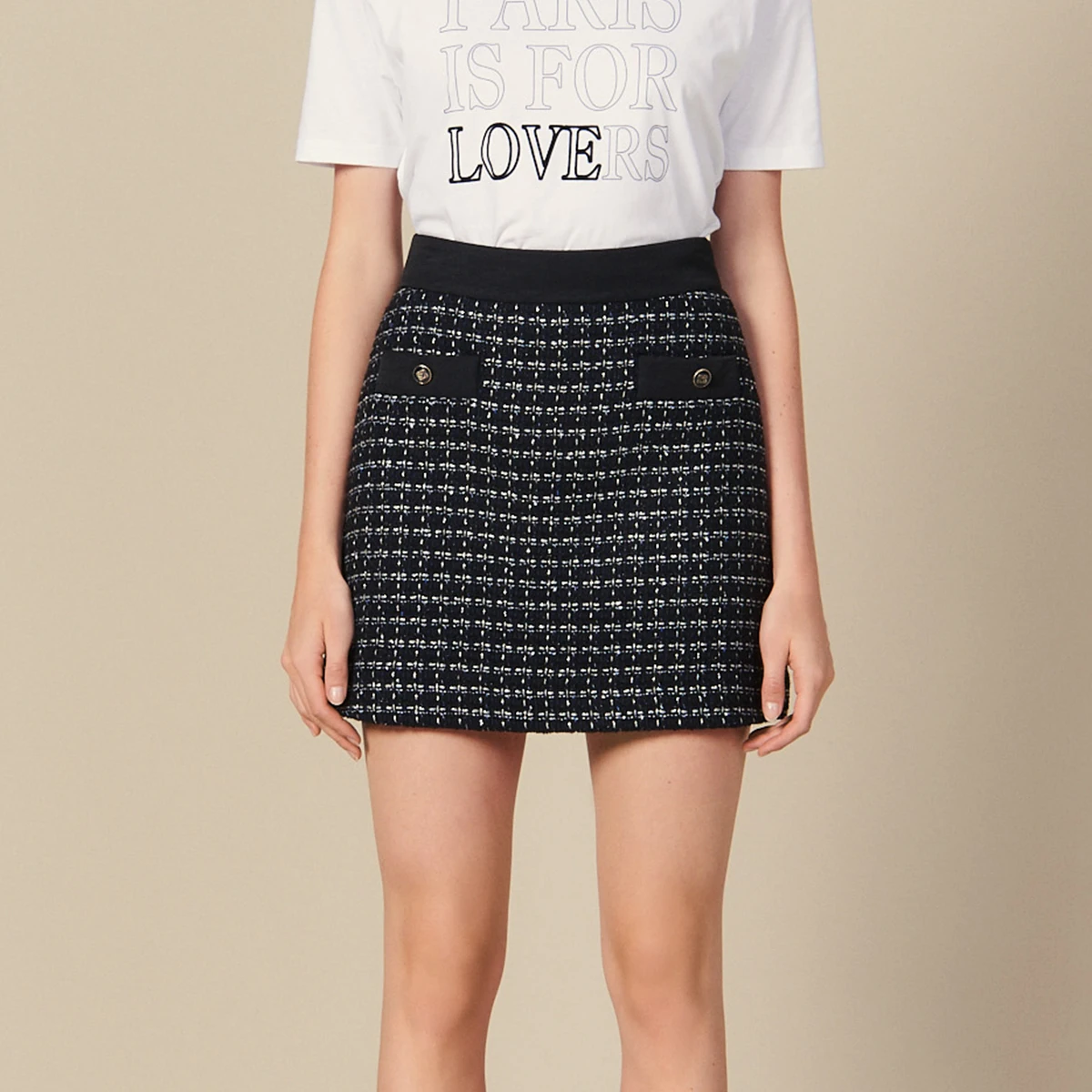 S Home 9 الخريف محبوك الرجعية منقوشة تنورة ثي تويد ألف خط تنورة صغيرة Fraance Sle f طول تنورة Ju00232