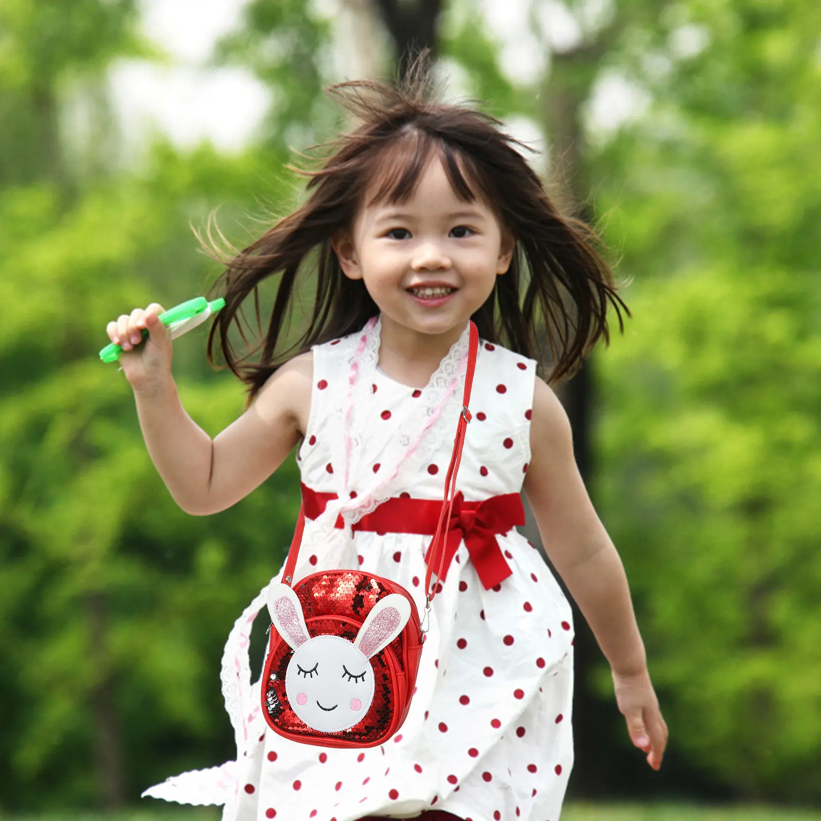 

Sequin Rabbit Backpack Lightweight Kids School Bag Adorable Girl Shoulder Bag for Camping Short Trips Children Coin Backpack