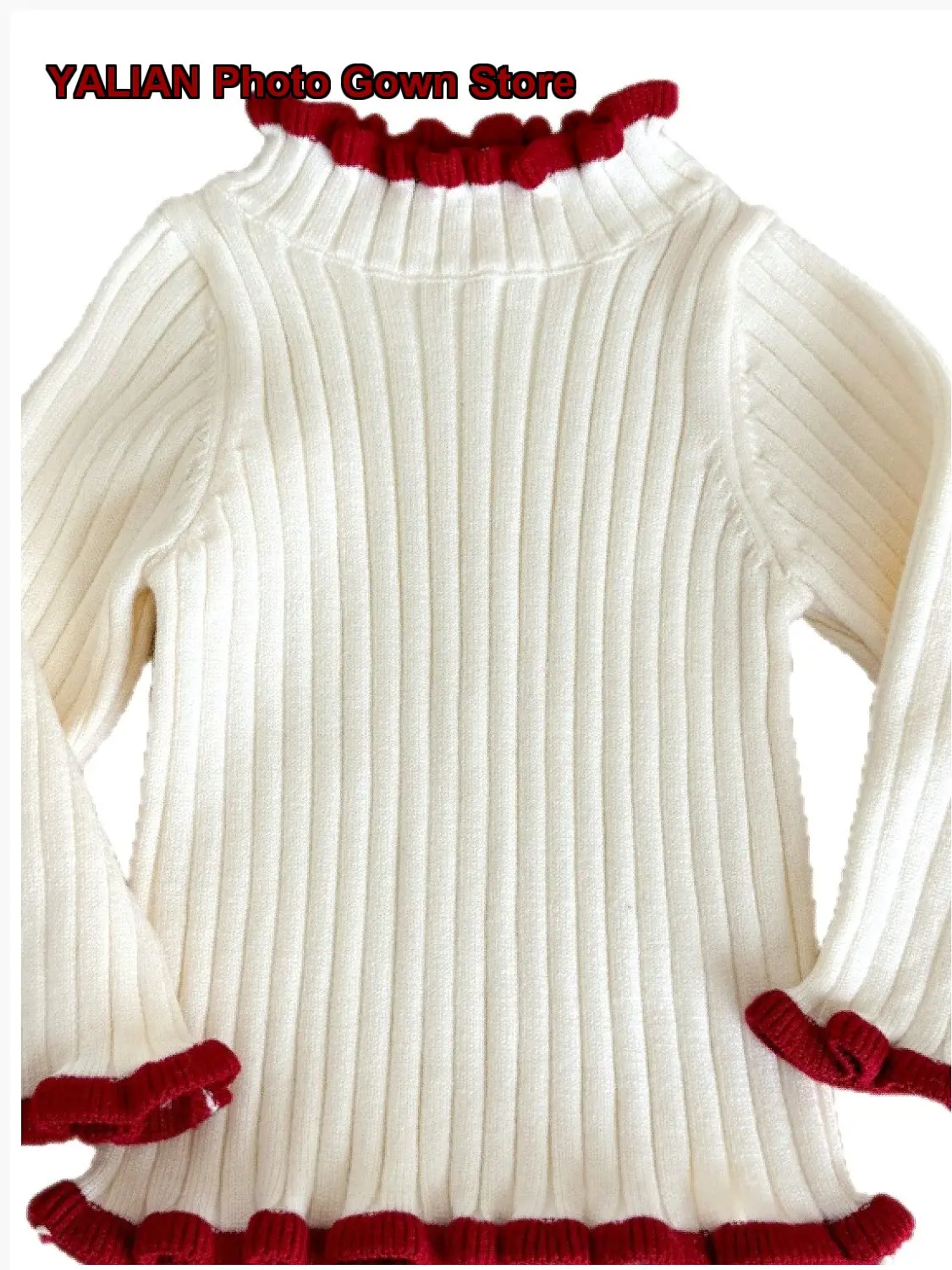 Girls Knit Base Layer Top Baby Girl Kids Autumn Winter Long Sleeves Solid Color Thickened Warm Soft