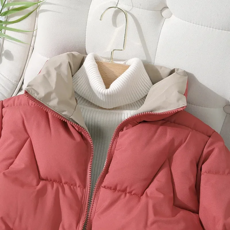 

Женские осенне-зимние куртки 2026, новая мода, толстое теплое пуховое хлопковое пальто с воротником-стойкой, женские парки, короткая куртка, верхняя одежда, топы