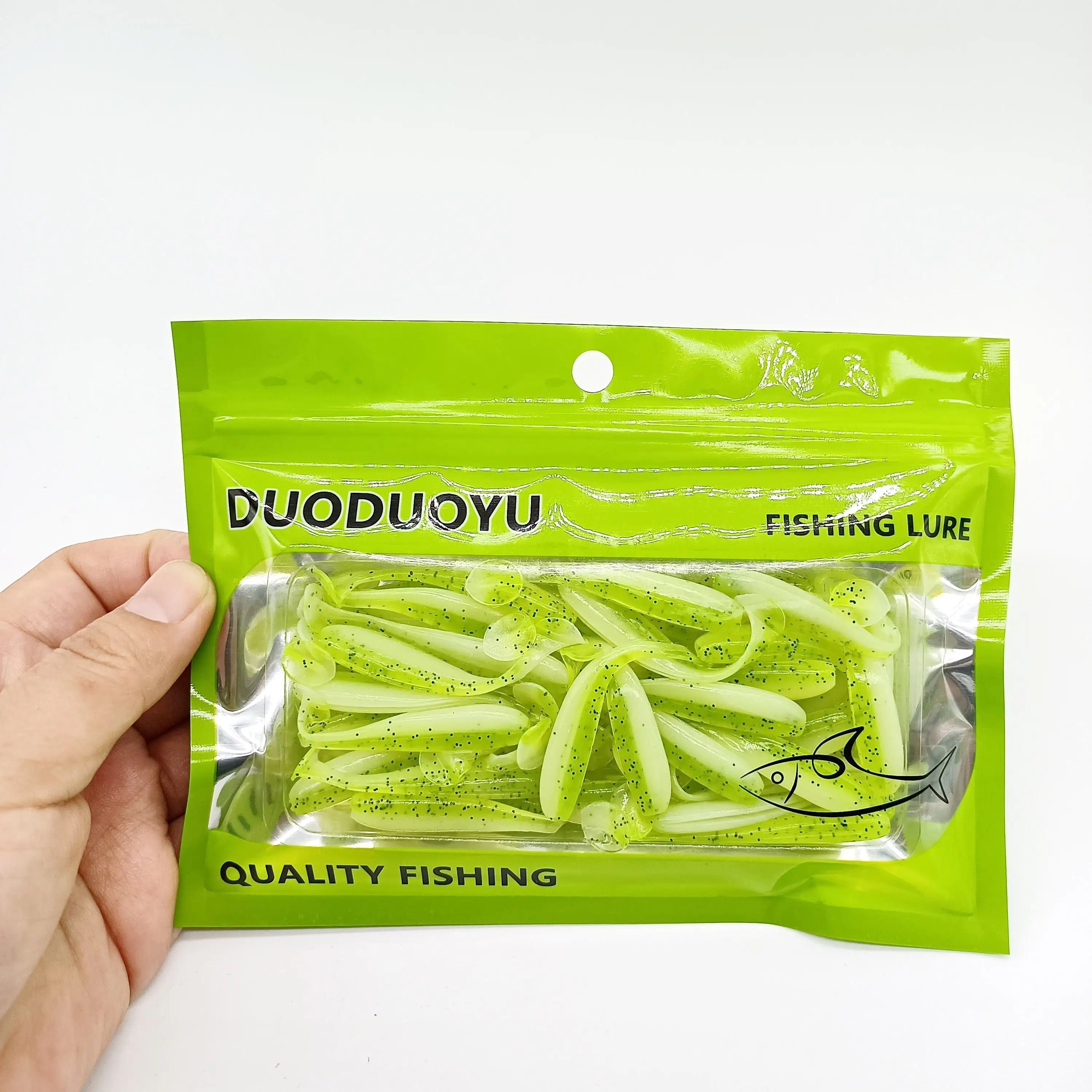 DUODUOYU 50PCS 35mm/0,35g 40mm/0,45g Micro T-schwanz Weiche Angeln lockt Kleine Künstliche Köder Jig Wobbler Bass Hecht Angelgerät – Detail 13