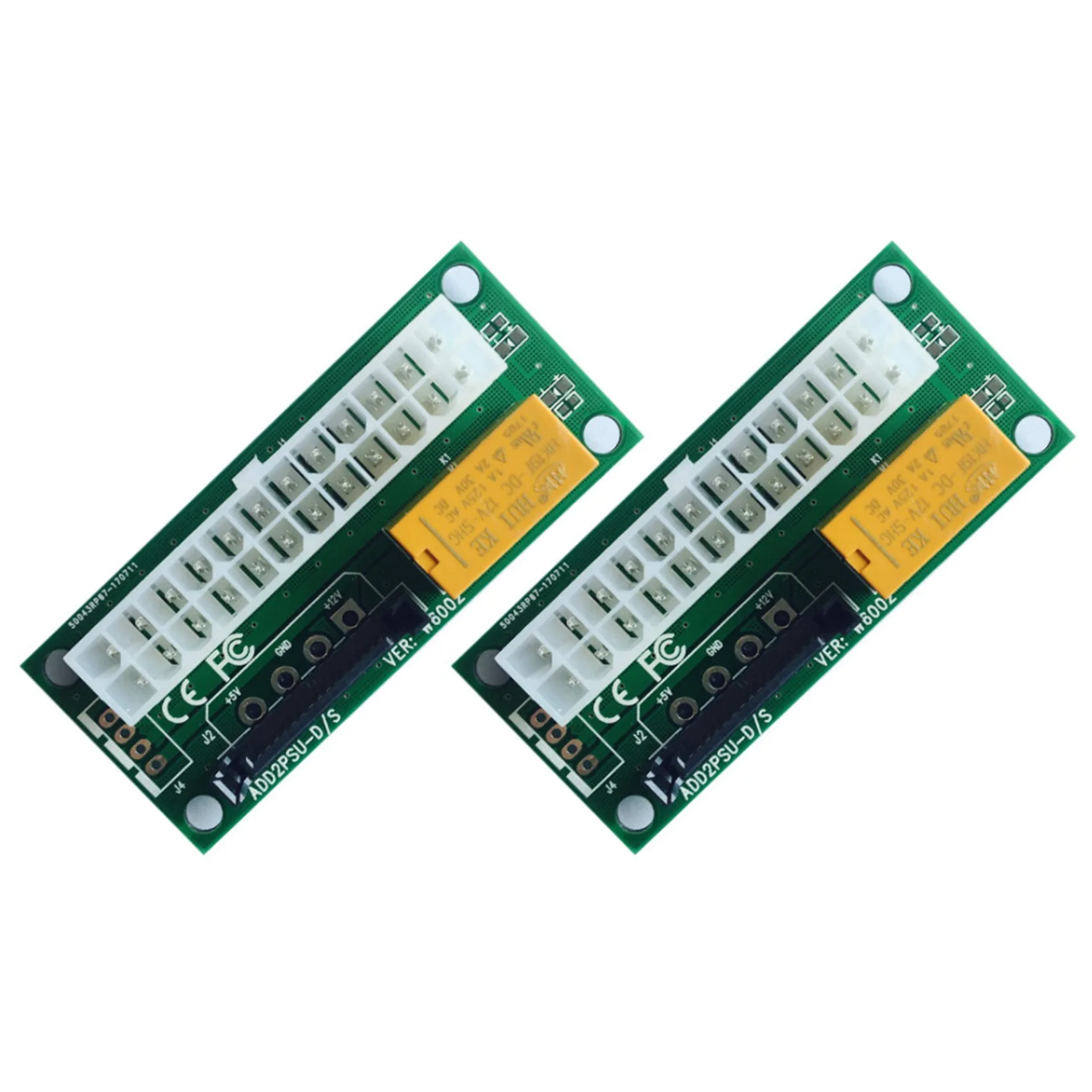 2PCS Dual PSU Adapter ATX 24Pin to SATA Power Sync Starter Card ADD2PSU Riser Extender Adapter for BTC Miner