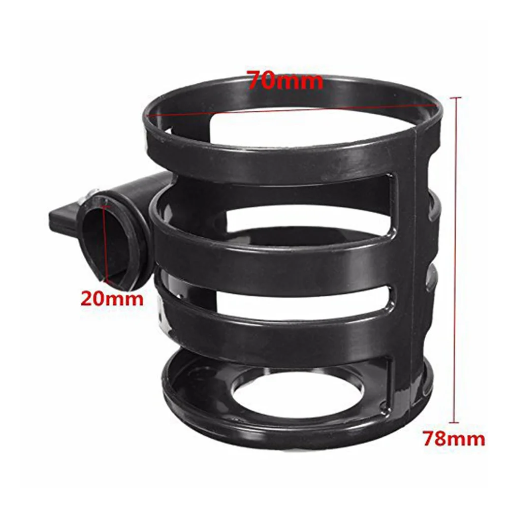2 قطعة حامل زجاجة بلاستيكية سوداء لعربة الأطفال كرسي متحرك سكوتر ووكر قوي خفيف الوزن حامل مشروبات قفص الرف