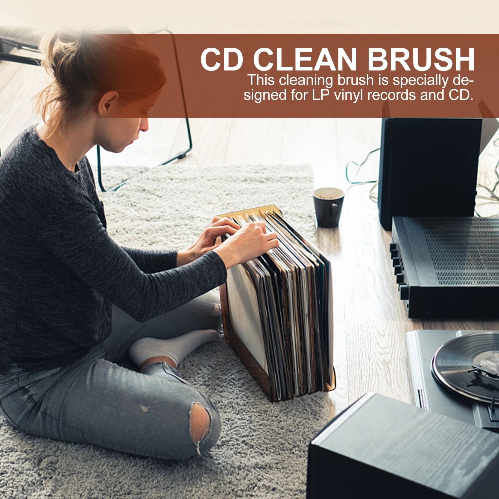 

Electrostatic Dust Record Cleaning Soft Vinyl Clean Brush Vinyl Record Cleaner CD Player Brush Turntable Cleaning Conductive
