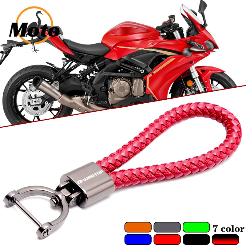 For QJMOTOR 250SRK SVT650 SRT700 450RC SRV250 SRV250 SRV125 Motorcyclec CNC Accessorie Braided Rope Keyring Metal Keychain