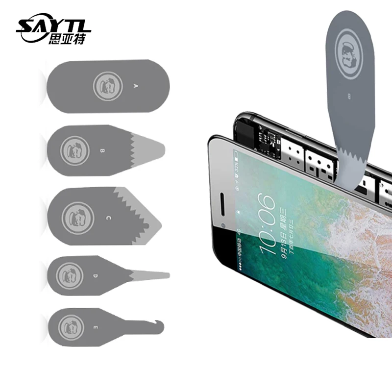 5 in 1 High toughness Thin opening picks Stainless steel pry set Mobile Phone tablet iphone ipad LCD screen opening tool