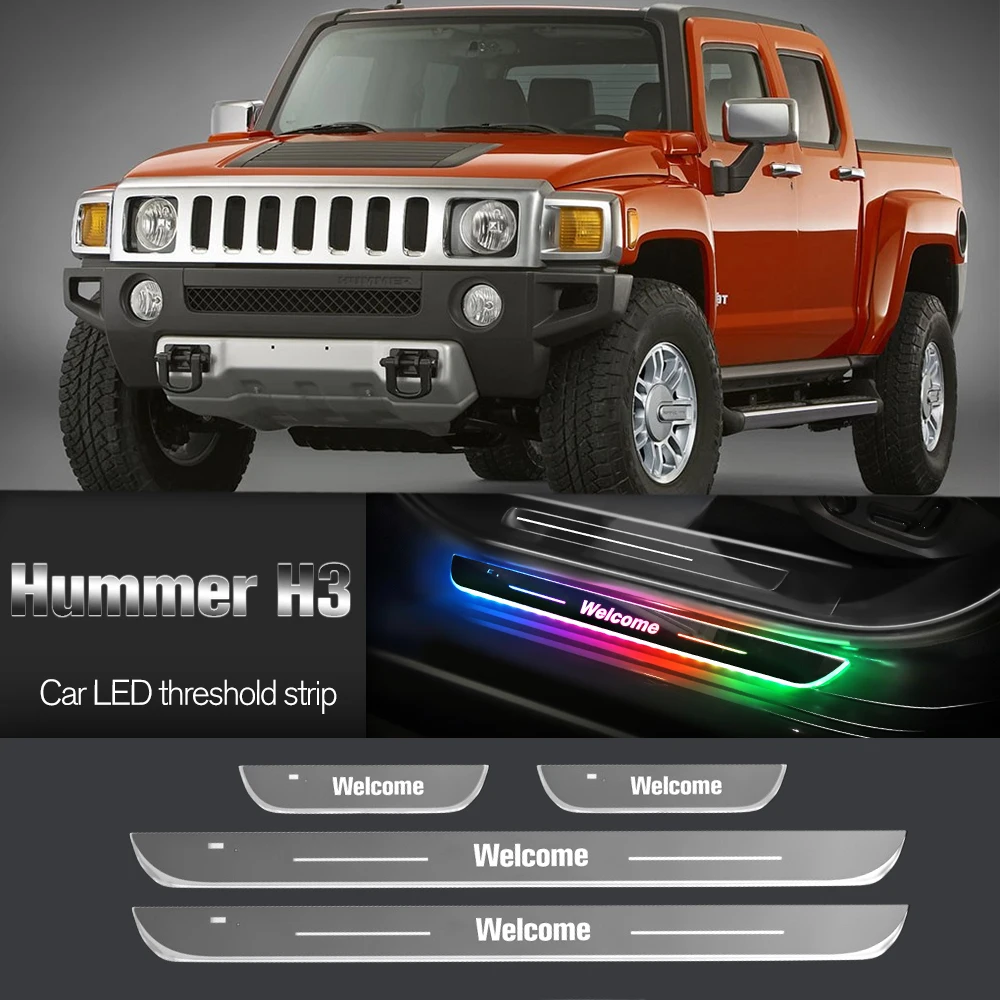 

Car Door Sill Light For Hummer H3 2005-2009 2006 2007 2008 Customized Logo LED Welcome Threshold Pedal Lamp Accessories