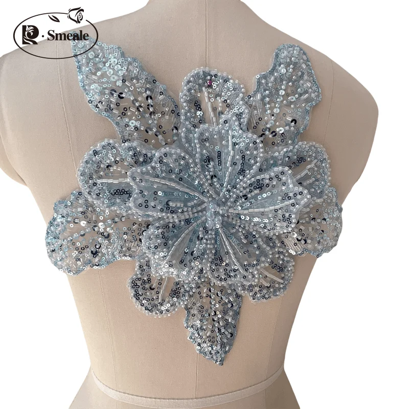Dreilagige bestickte Perlen-Pailletten, große Applikation, große Blumen, DIY-Kleidung, Kleid, Heimdekoration, Aufnäher-Zubehör RS 253202 – Detail 18