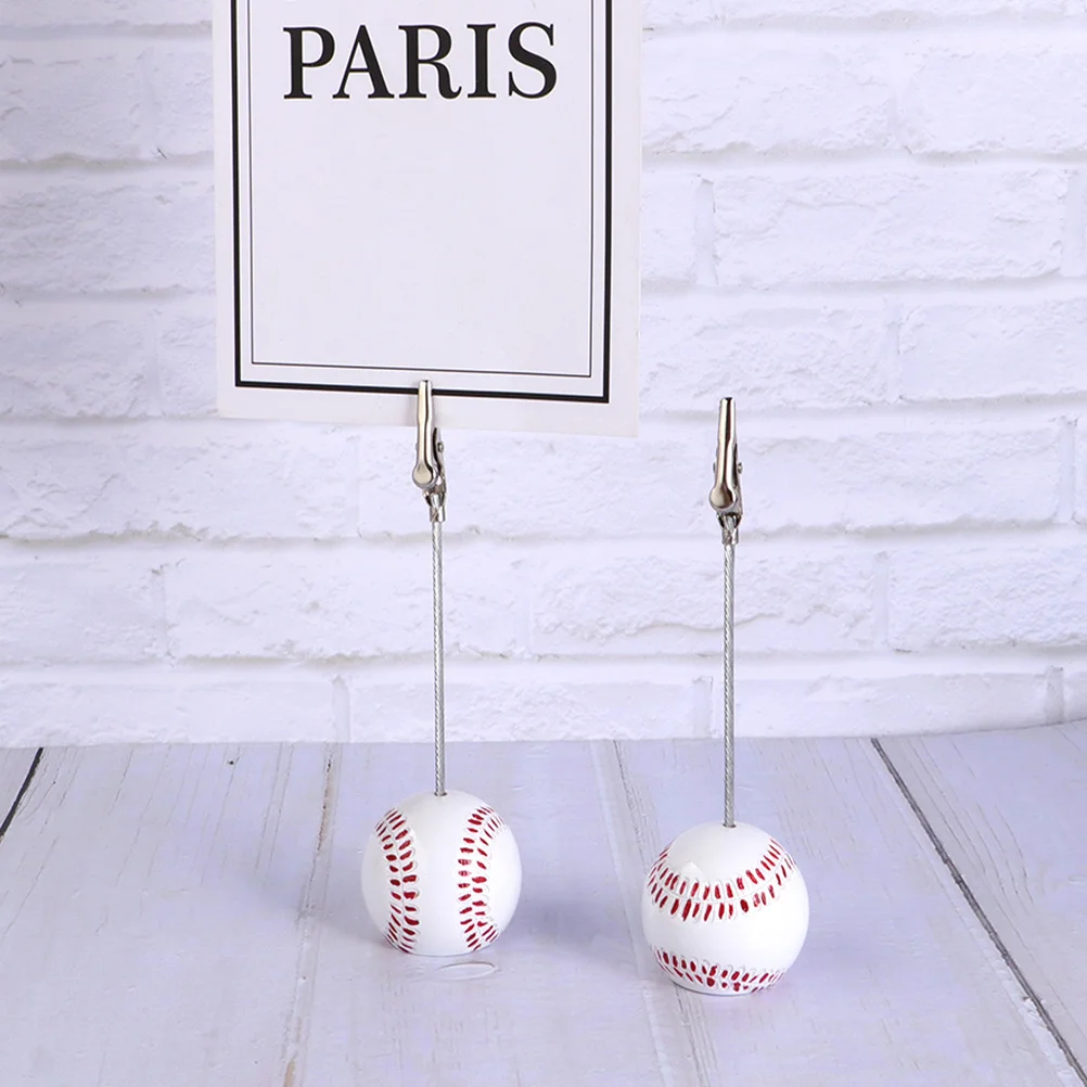 

6Pcs Ball Base Memo Clips Premium Resin Metal Multi-Function Desktop Holder for Notes Photos Table Number Display Reusable Card