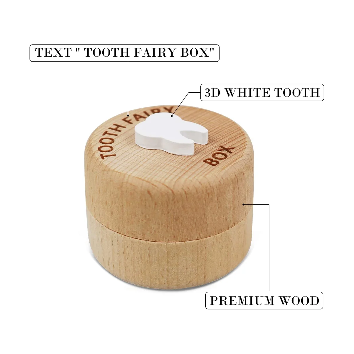 Tooth Fairy Box ,Cute 3D Carved Dropped Tooth Keepsake Storage Box Gift for Boy and Girls, Kids Tooth Boxes