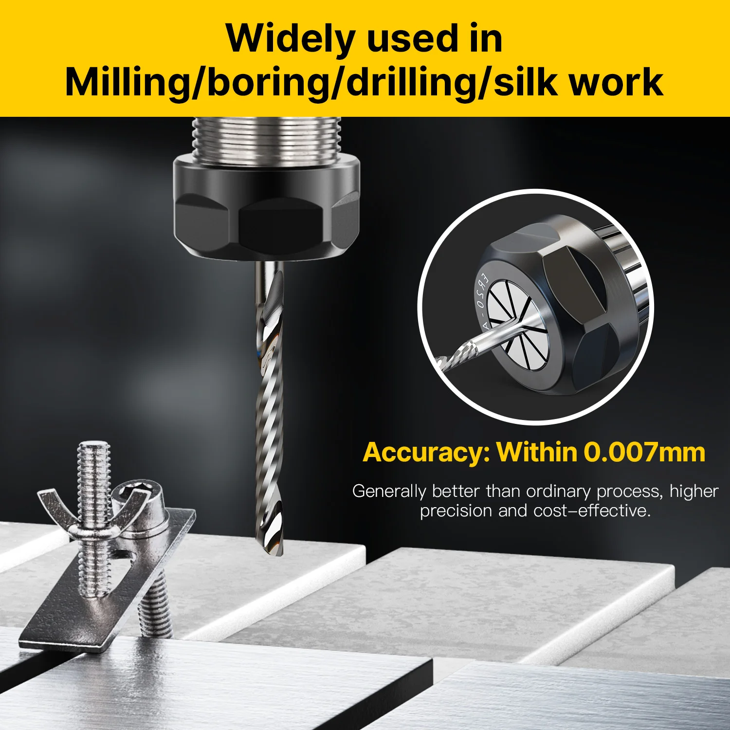 Imagem -04 - Huhao Pinça de Mola Er20 Er25 Er32 Alta Precisão 0.007 mm Centro de Usinagem Cnc Ferramenta de Torno de Gravação Cnc Peça