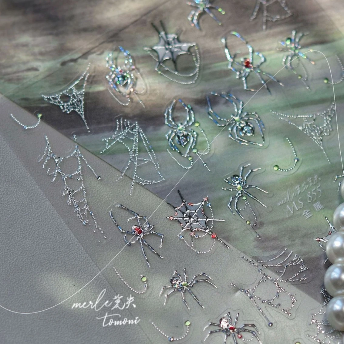 Ragnatela lavorazione metallo elementi di Halloween delicato mela fantasma zucca pipistrello ragnatela argento adesivi per nail art decalcomanie per manicure