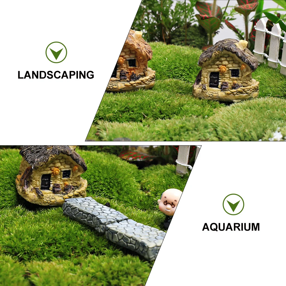 

10pcs Micro Aquarium Adornment Decor Mini Villa Models For Aquarium Resin Ornament Set Garden Sculpture Accessory