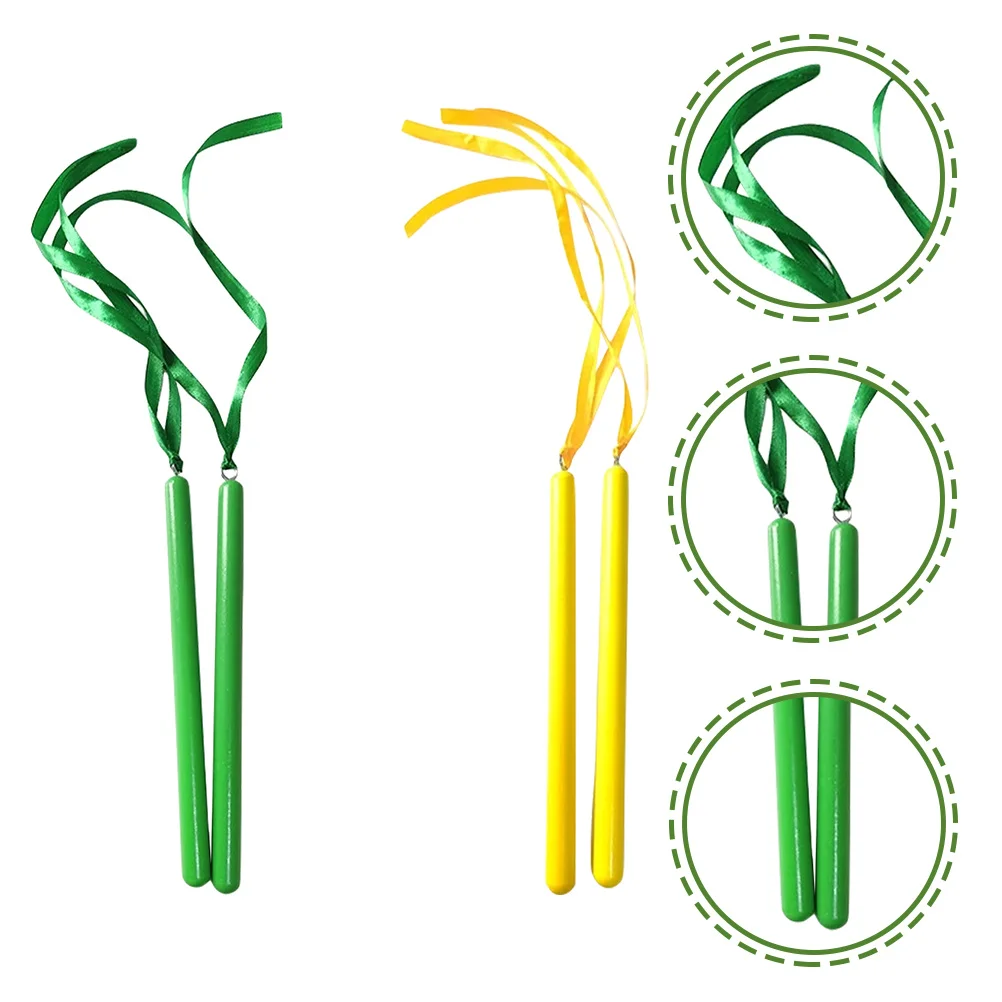 

2Pairs Kids Wooden Rhythm Musical Sticks Preschool Classroom Percussion Educational Musical Instrument Percussion Stick