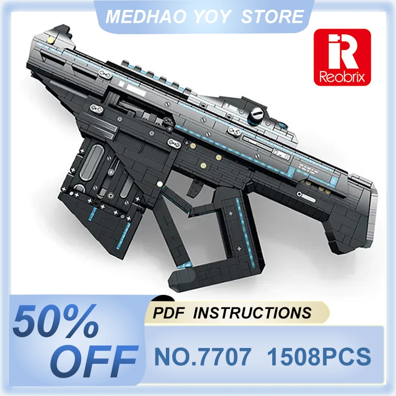 

Reobrix 77007 Technical Submachine Gun Model Military Weapons Series Building Blocks Bricks Puzzle Toys Brithday Gifts For Kids