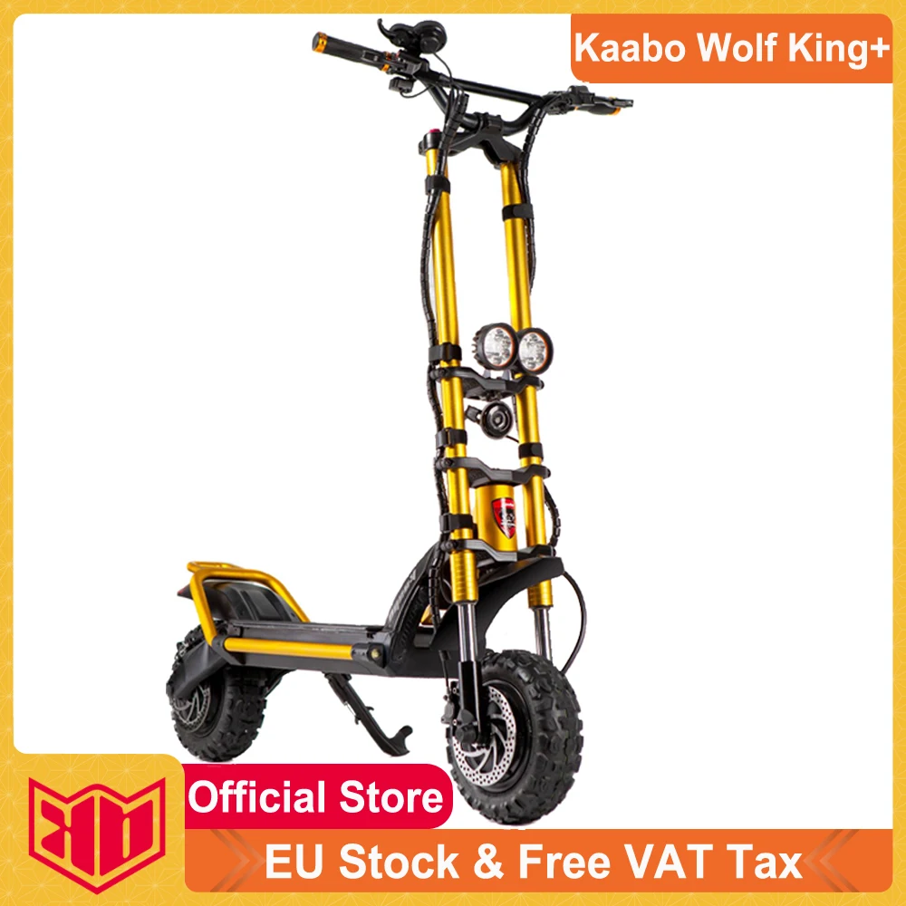 EU Stock Pre-sale Original Kaabo Wolf King+ Electric Scooter 72V 28Ah 11inch 1500W*2 Top Speed 100km/h Kaabo Wolf King+ Scooter