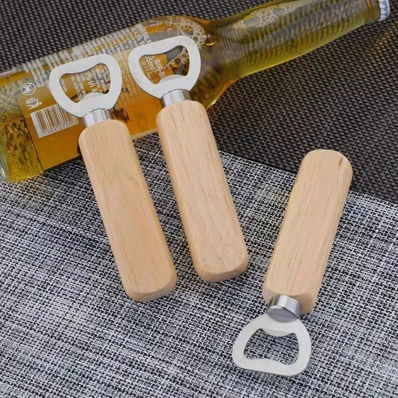 5/10pcs Wooden Beer Bottle Opener,Stainless Steel Beer Opener,For Kitchen Bar Restaurant Party Gift Kitchen Accessories Gadget