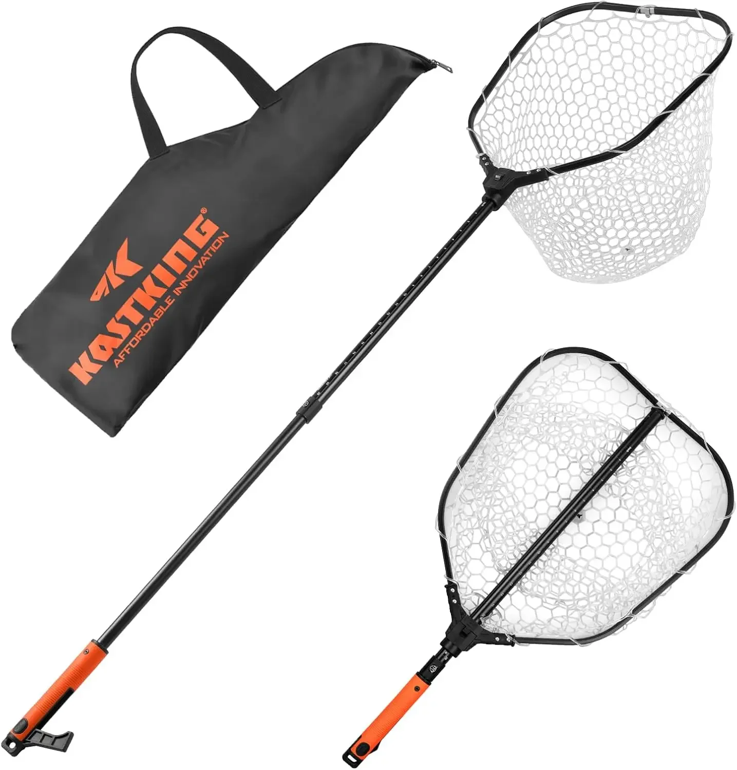 Brutus Folding Landing Net with Boat Hook, Foldable, Extendable, Lightweight & Strong, Multi-Functional Built-in Boat H