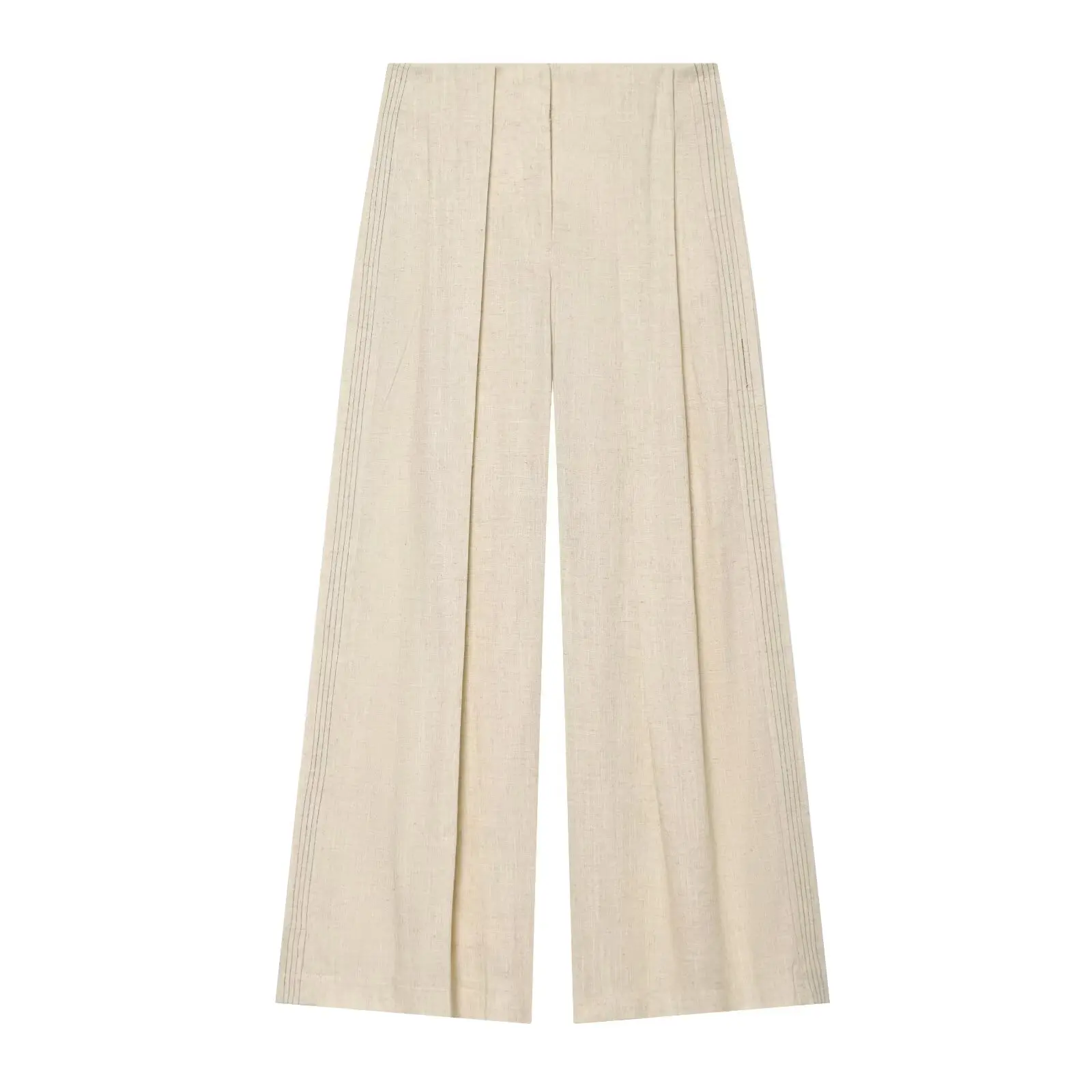 

WOMAN 2026 Summer New Casual Fashion Mid Waist Zipper Side Pocket Collection Straight Pants Retro Women's Pants Mujer chic