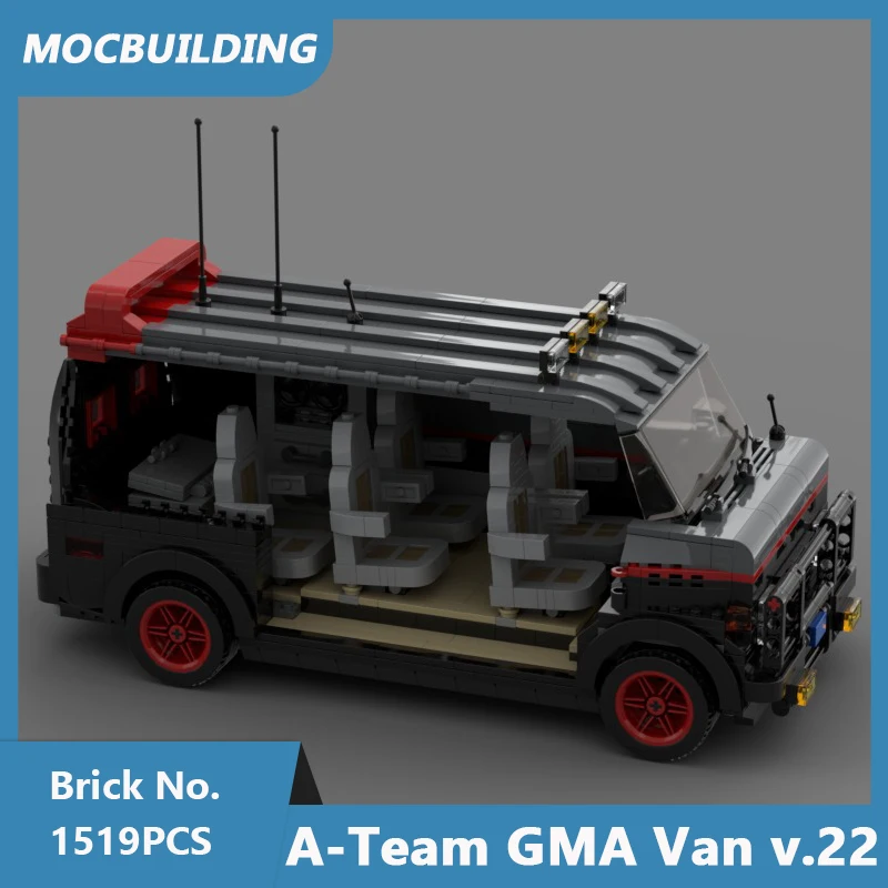 Moc Bouwstenen A-Team Gma Van V.22 Model Diy Geassembleerd Bakstenen Educatief Creatief Voertuig Serie Kerstspeelgoed Geschenken 1519 Stuks