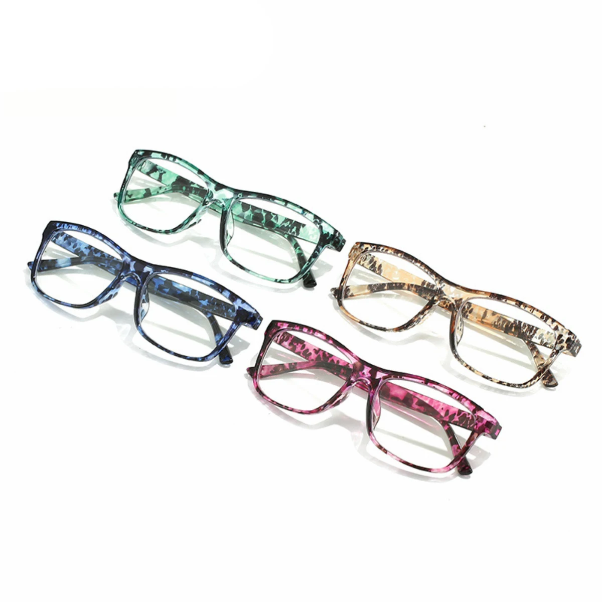 Rhaegal Fashion printing elderly farsighted glasses large frame ultra-light middle-aged presbyopia glasses +1.0 to +4.0