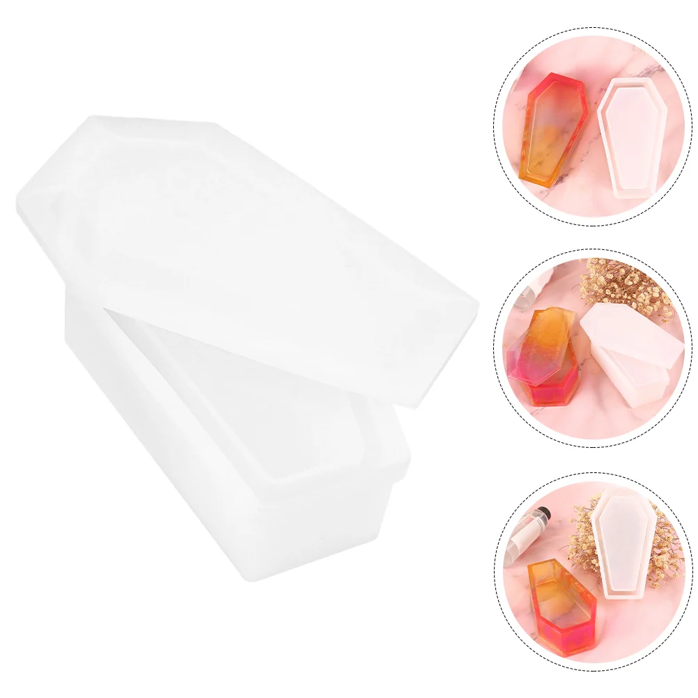 Coffin Epoxy Mold Modeling Case Silicone Resin Simple Crystal Storage Container Silica Gel Display Stand DIY Accessory