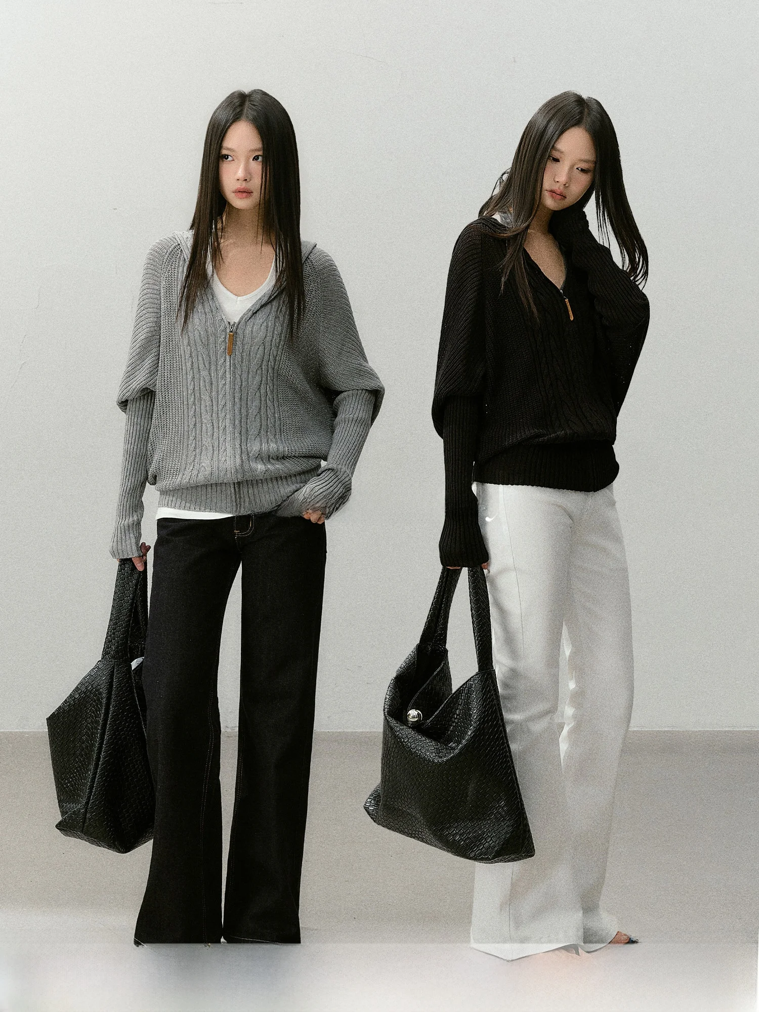 

Женский вязаный кардиган CyNi из шелка и льна с рукавами «летучая мышь», дышащий, комфортный, повседневный, свободного кроя, на молнии