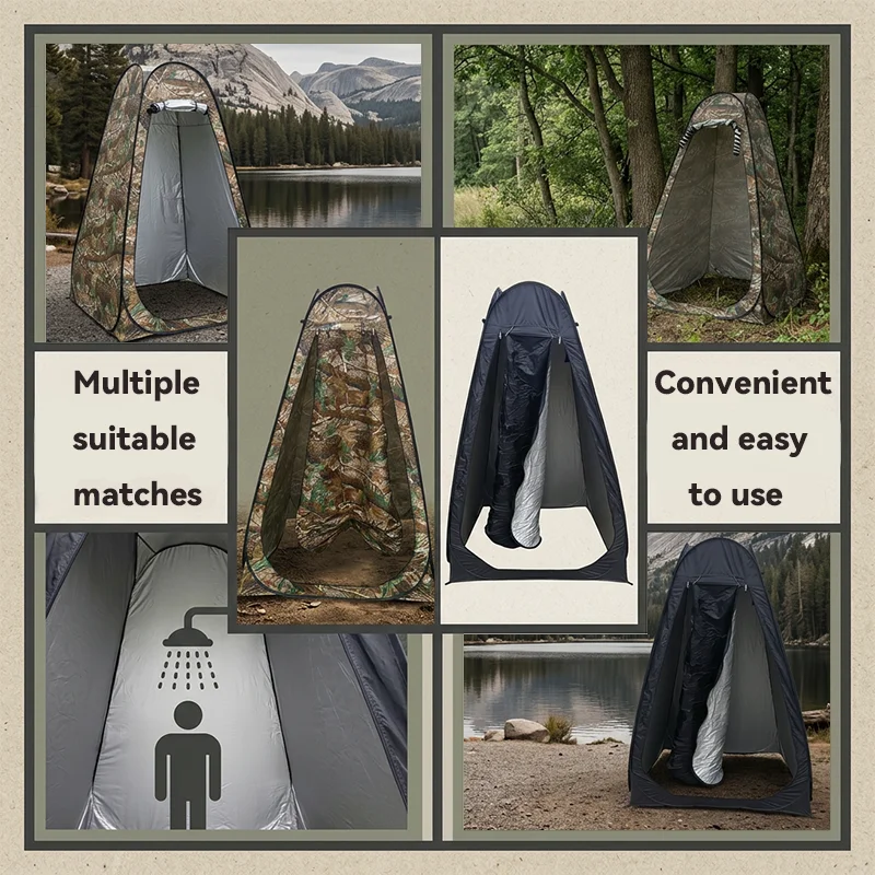 1 Person Portable Pop Up Shower Tent, Privacy Changing Shelter, Foldable Outdoor Tent for Camping Hiking