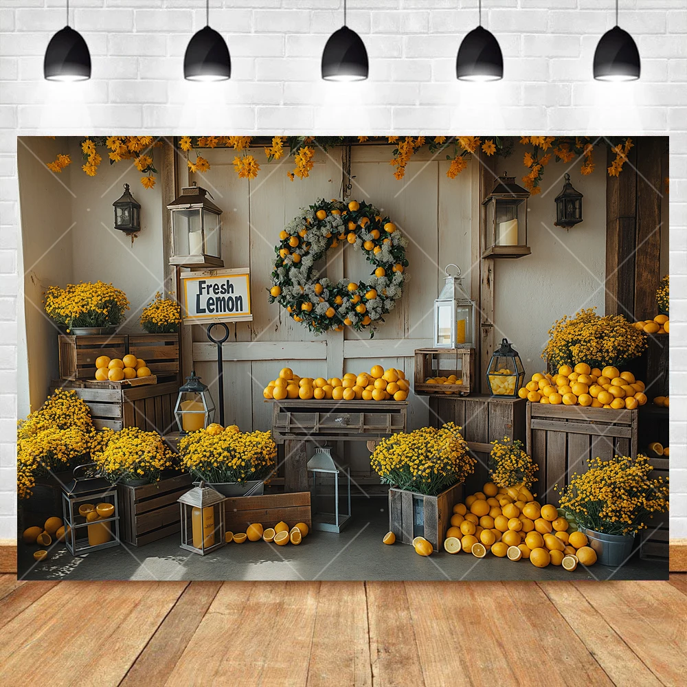 Autumn Lemon Fruit Harvest Adult Wedding Kids Gift Birthday Party Backdrop Custom Kids Room Photo Poster Decor Studio Background