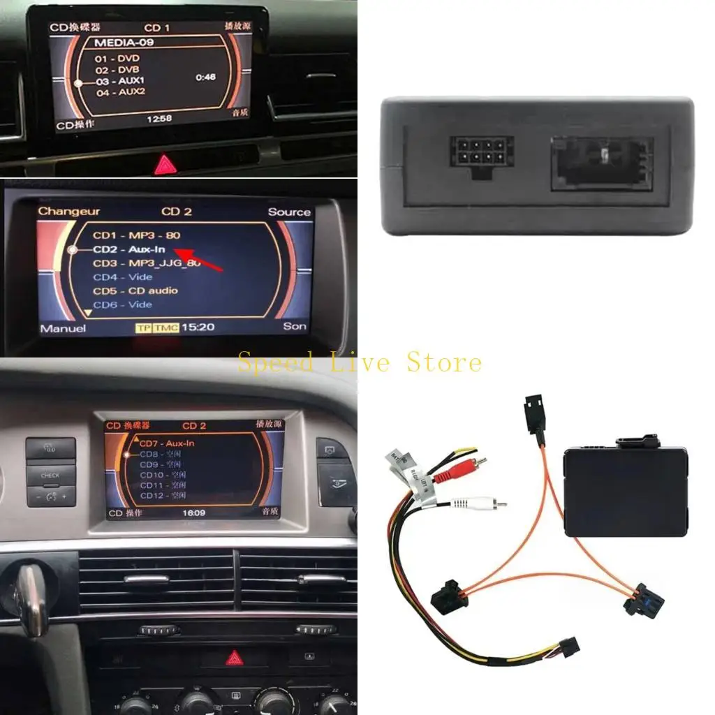 

547C Aux Audios Input Decoders Box for Devices Car Music Adapter for 2004-2009 Replacement Auto Accessory
