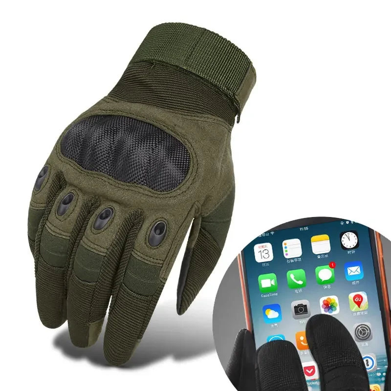 Men Touch Screen Gloves Tactical Shooting Airsoft Gloves Paintball Gear Outdoor Combat Anti-Skid Full Finger Gloves