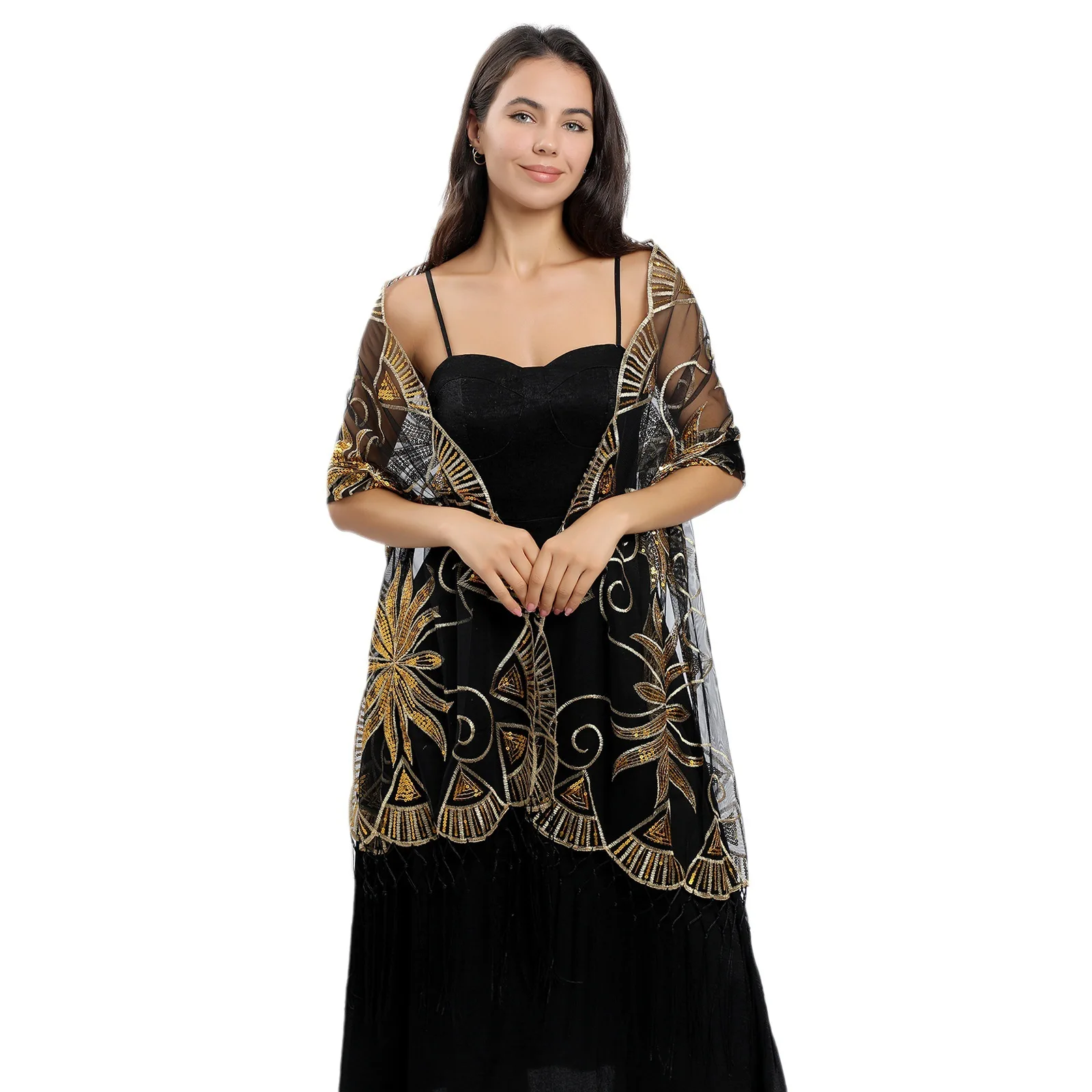 Sequins Shawls for Evening Dresses Bride Bridesmaid Boleros Wraps Wedding Party Shawl Tassel Cape Mariage Shrugs Boleros Banquet