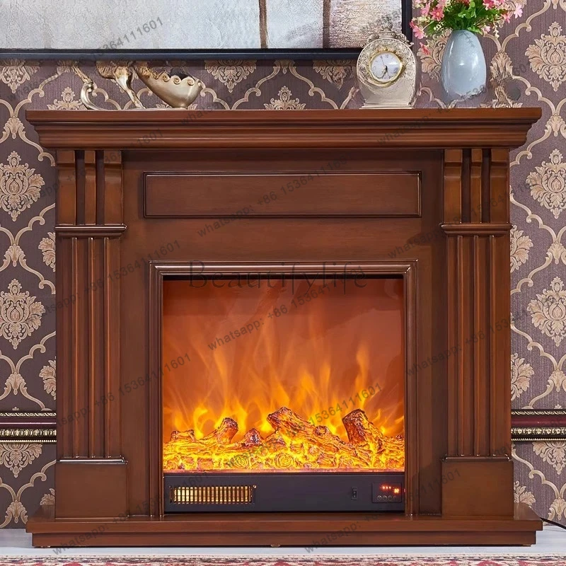 1.2/1 meters European line fireplace American pastoral furniture simulation flame fireplace core heating designer