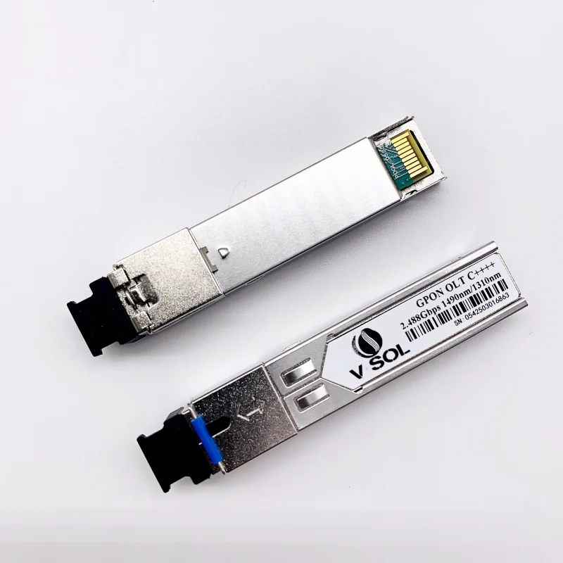 وحدة VSOL GPON OLT SFP c++++ 9DB 1490/1310nm جهاز الإرسال والاستقبال SC منفذ متوافق مع ZTE fiberhome