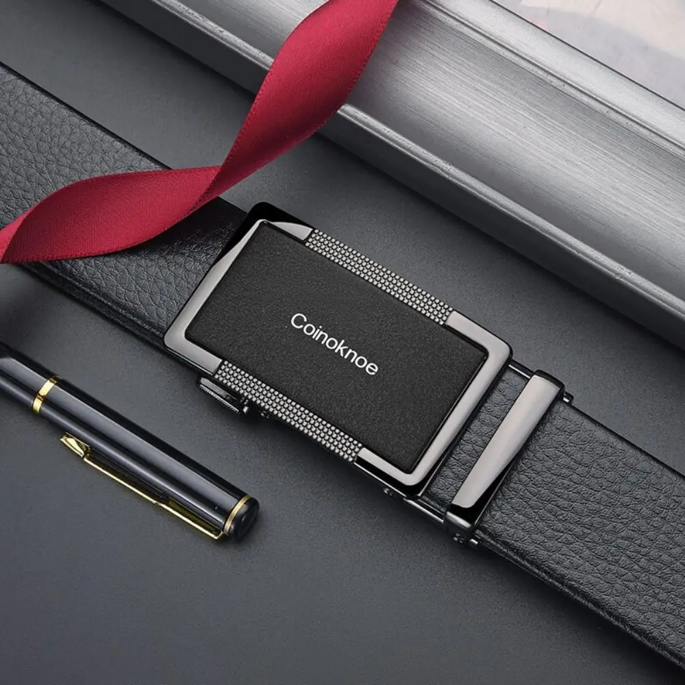 เข็มขัดหนังดีไซน์เหมาะสำหรับธุรกิจแฟชั่นหรูหราเข็มขัดเข็มขัดหัวเข็มขัดอัตโนมัติสำหรับผู้ชายแบรนด์ทันสมัย