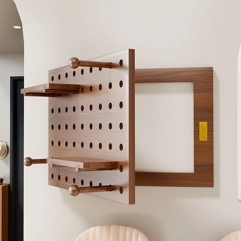 

Solid Wood Storage Holder Living Room Wall Storage Rack Multifunctional Meter Box Shield Plate Retro Home Organizing Accessories