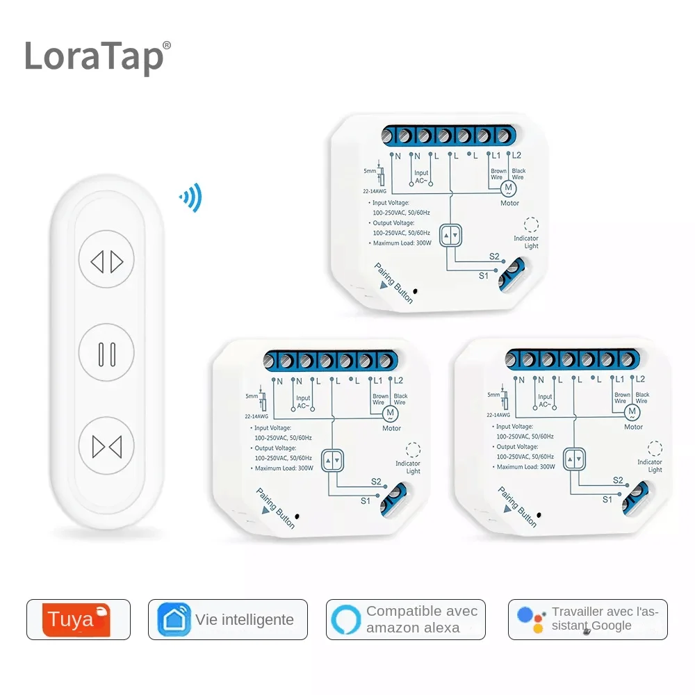 Tuya – Module de commutateur de rideau intelligent, télécommande, stores, volet roulant, RF + WIFI, minuterie d'application Google Home Aelxa Echo, maison intelligente